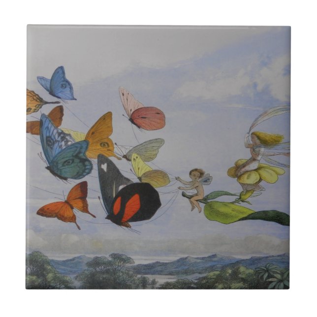 Butterfly and Fairy Queen Butterflies Fairies Tile (Front)