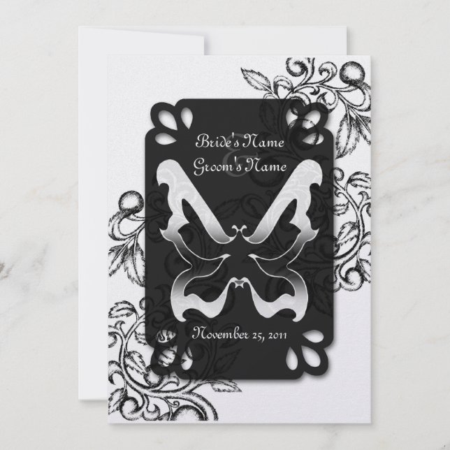 Butterfly and Flourish Invitation (Front)