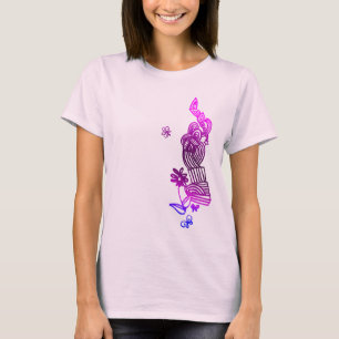 Butterfly And Flower Doodle T-Shirt