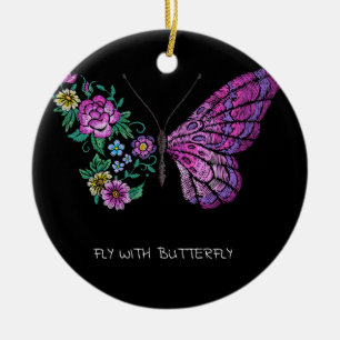 butterfly and flower floral butterflies wings yout ceramic tree decoration