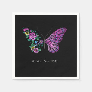 butterfly and flower floral butterflies wings yout napkin