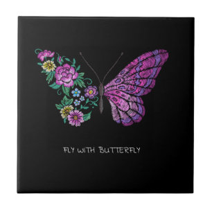 butterfly and flower floral butterflies wings yout tile