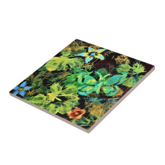 Butterfly and Flower Rodilius Ceramic Tile