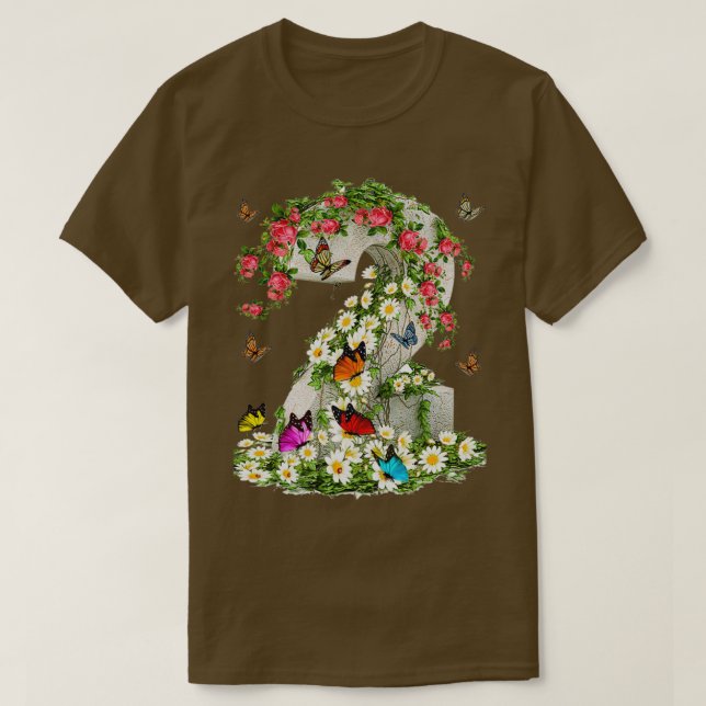 butterfly and flower wallpaper T-Shirt (Design Front)