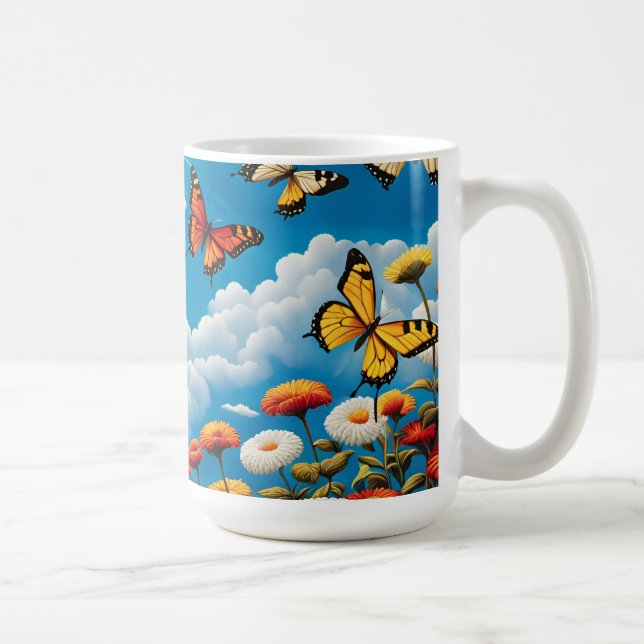 Butterfly and Flowers Coffee Mug (Right)
