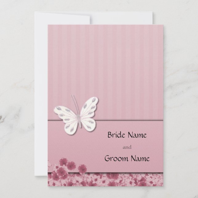 Butterfly And Flowers Invitation (Front)