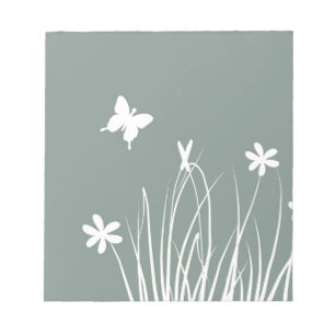 Butterfly and flowers meadow notepad