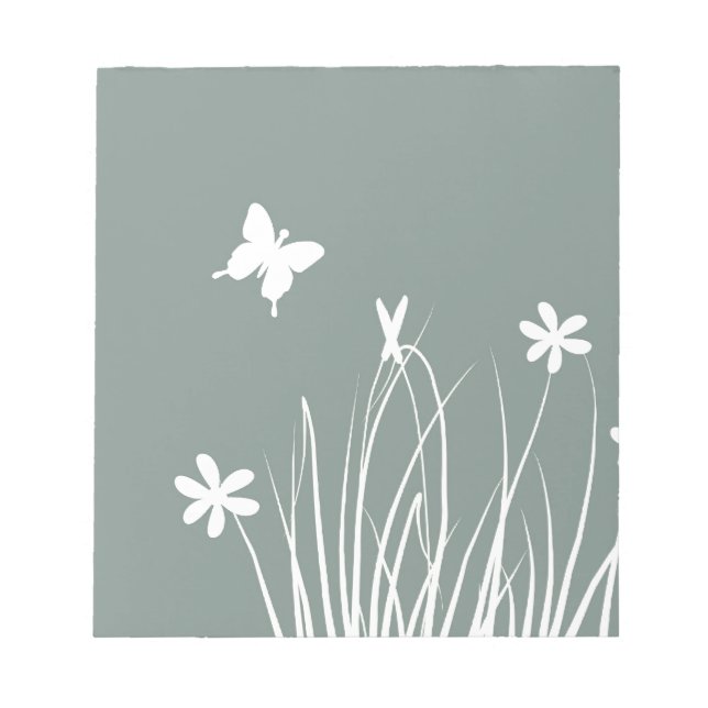 Butterfly and flowers meadow notepad (Front)