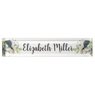 Butterfly and Flowers Nameplate