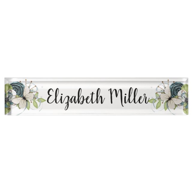 Butterfly and Flowers Nameplate (Front)