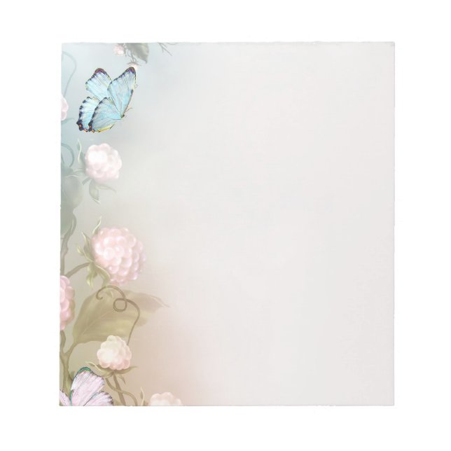 Butterfly and flowers notepad (Front)