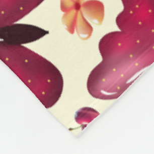 Butterfly and flowers pattern fleece blanket