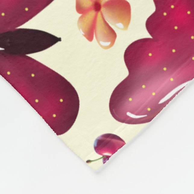 Butterfly and flowers pattern  fleece blanket (Corner)