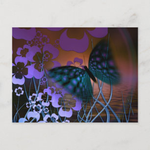 Butterfly and Flowers Postcard