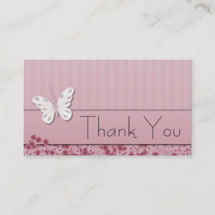 Butterfly and flowers Thank You Business Card