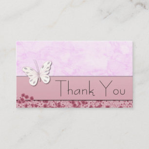 Butterfly and flowers Thank You Business Card