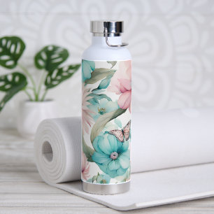 Butterfly and Flowers Water Bottle