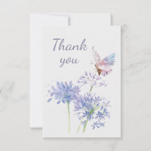 Butterfly and Garden Flowers Thank You Card