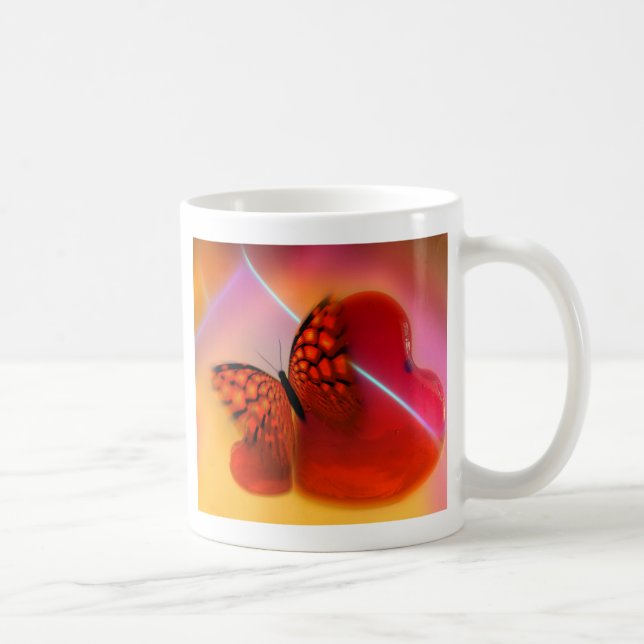 Butterfly and Hearts Coffee Mug (Right)