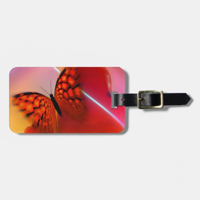 Butterfly and Hearts Luggage Tag (Front Horizontal)