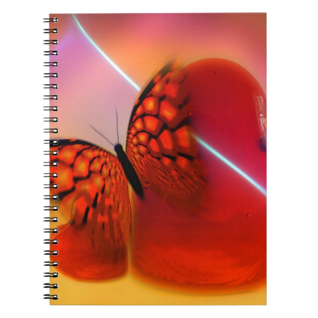 Butterfly and Hearts Spiral Notebook (Front)