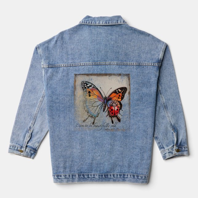 Butterfly and Ladybug Denim Jacket (Back)