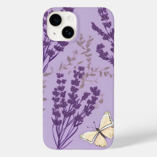 Butterfly and Lavender Flowers Case-Mate iPhone 14 Case