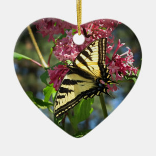 Butterfly and Lilacs Ceramic Tree Decoration