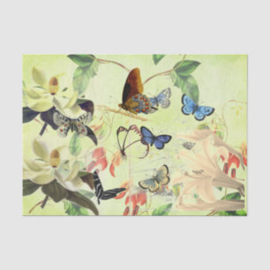 BUTTERFLY AND MAGNOLIA TISSUE PAPER