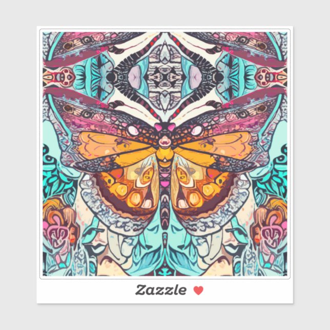 Butterfly and Medallion Batik Pattern in Orange   (Sheet)