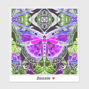 Butterfly and Medallion Batik Pattern in Violet