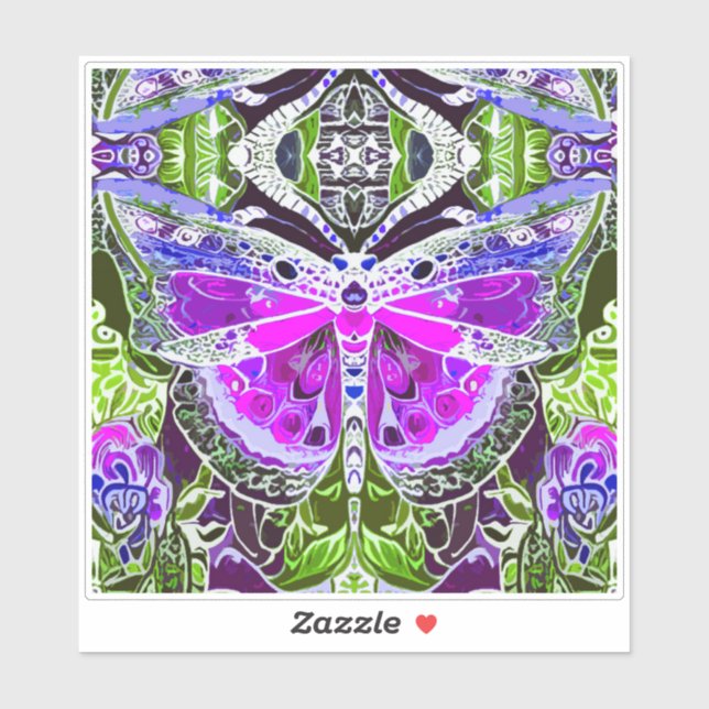 Butterfly and Medallion Batik Pattern in Violet  (Sheet)