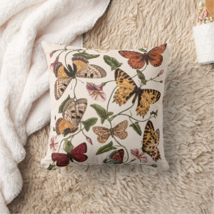Butterfly and moth by Paul Gervais Cushion