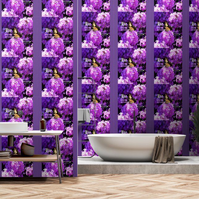 Butterfly and Phlox, Ecclesiastes 3:11 Wallpaper (Bathroom)