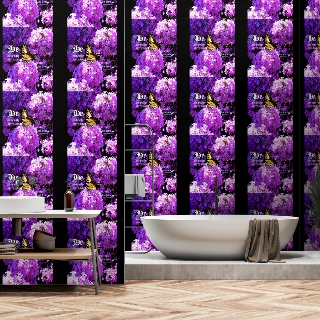 Butterfly and Phlox, Ecclesiastes 3:11 Wallpaper (Bathroom)