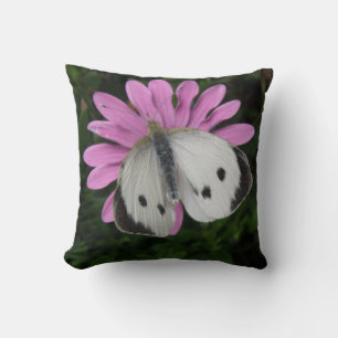 Butterfly and Pink Flower Pillow