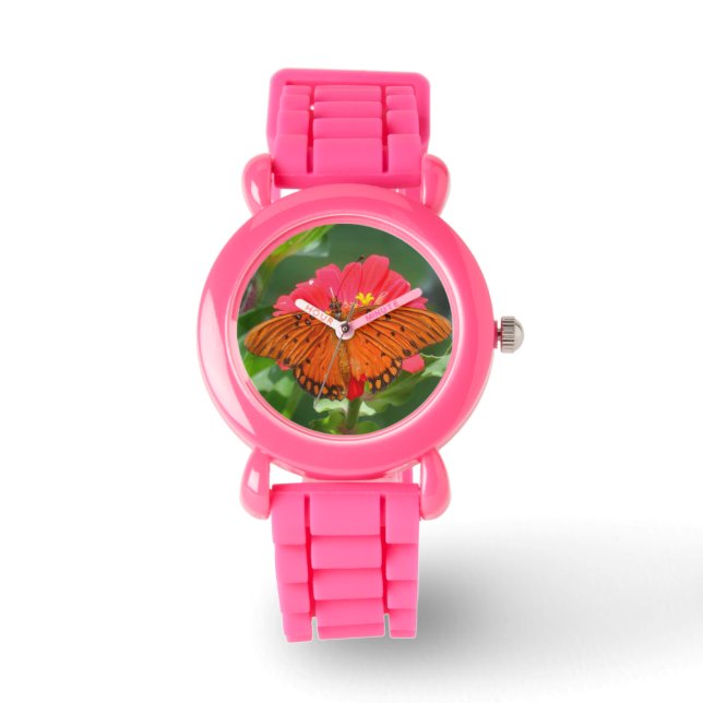 Butterfly and Pink Flower Watch (Front)