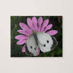 Butterfly and Pink Flowers Puzzle