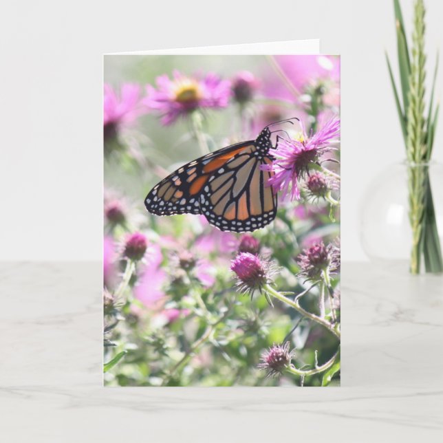 Butterfly and Purple Meadow Flowers Card (Front)