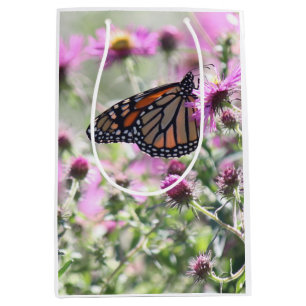 Butterfly and Purple Meadow Flowers Medium Gift Bag