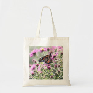 Butterfly and Purple Meadow Flowers Tote Bag