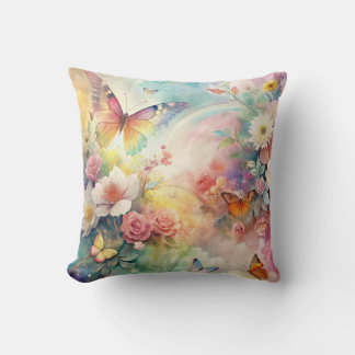 Butterfly and Rainbow Cushion