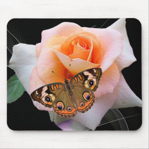 Butterfly and Rose Mouse Pad