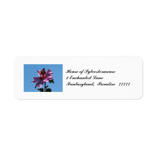 Butterfly and Rose of Sharon Address Labels (Front)