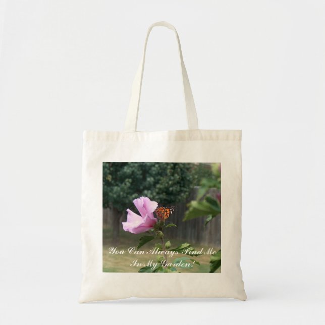 Butterfly and Rose of Sharon Tote Bag (Front)