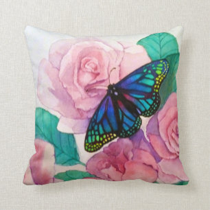 Butterfly and Roses Cushion