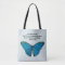 Butterfly and Scripture in Blue Tote Bag