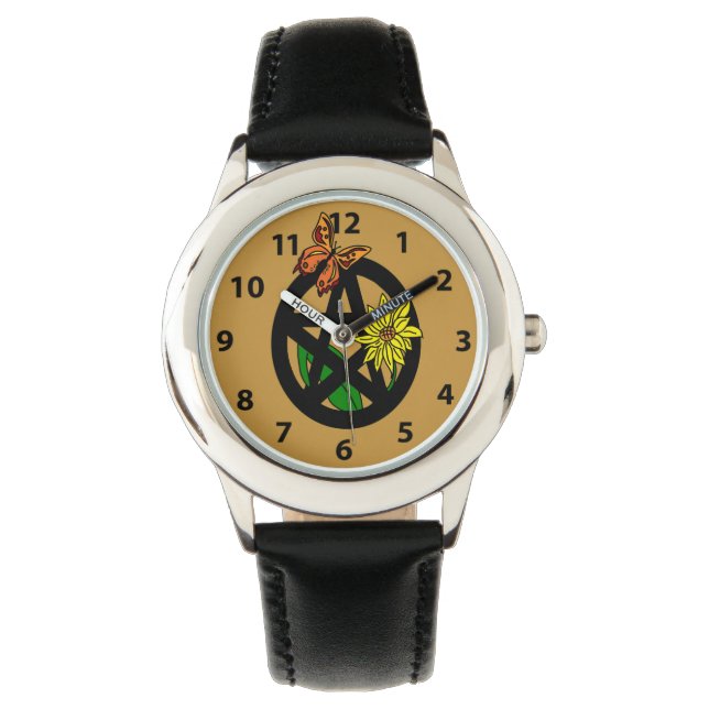 Butterfly and Sunflower Pentacle Watch (Front)