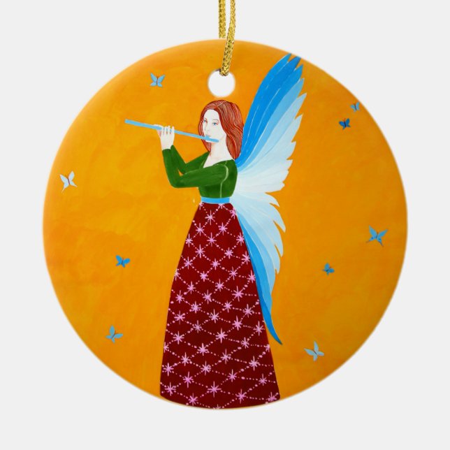 Butterfly Angel Ceramic Tree Decoration (Front)
