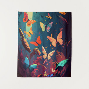 Butterfly Animal Portrait Painting Wildlife Forest Tapestry